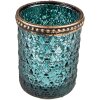 Clayre & Eef 6GL3999 Porte-bougie à chauffe-plat Ø 6x6 cm Turquoise Verre Porte-bougie