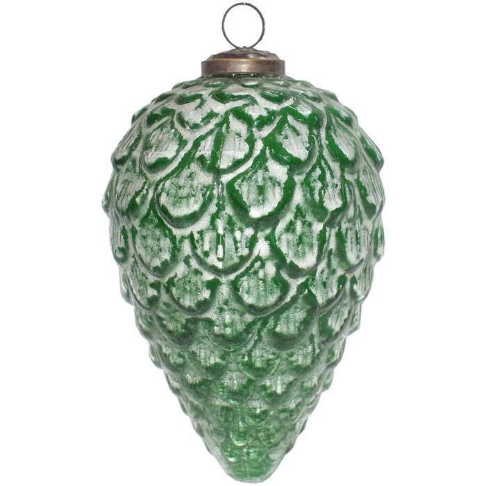 Clayre & Eef 6GL4044 Boule de Noël Ø 10x16 cm Vert