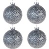 Clayre & Eef 6GL4108 Boule de Noël Ø 8x8 cm (set de 4) Bleu