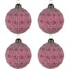 Clayre & Eef 6GL4110 Boule de Noël Ø 8x8 cm (set de 4) Rouge