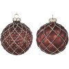 Clayre & Eef 6GL4118 Boule de Noël Ø 8x8 cm (set de 2) Rouge