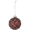 Clayre & Eef 6GL4118 Boule de Noël Ø 8x8 cm (set de 2) Rouge