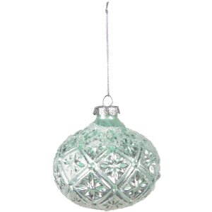 Clayre & Eef 6GL4128 Boule de Noël Ø 10x10 cm (set de 2) Vert