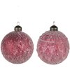 Clayre & Eef 6GL4129 Boule de Noël Ø 8x8 cm (set de 2) Rouge