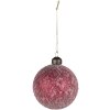 Clayre & Eef 6GL4129 Boule de Noël Ø 8x8 cm (set de 2) Rouge