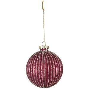 Clayre & Eef 6GL4130 Boule de Noël Ø 8x8 cm (set de 2) Rouge