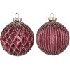 Clayre & Eef 6GL4130 Boule de Noël Ø 8x8 cm (set de 2) Rouge