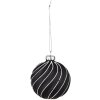 Clayre & Eef 6GL4132 Boule de Noël Ø 8x8 cm (Set 4 pièces) Noir - Gris