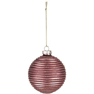 Clayre & Eef 6GL4143 Boule de Noël Ø 8x8 cm (set de 4) Rouge