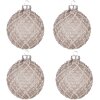 Clayre & Eef 6GL4158 Boule de Noël Ø 8x8 cm (set de 4) Marron