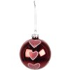 Clayre & Eef 6GL4166 Boule de Noël Ø 8x8 cm (set de 4) Rouge