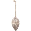 Clayre & Eef 6H2283 Décoration Ornement Ø 7x12 cm Beige - Marron Pendentif