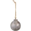 Clayre & Eef 6H2295 Décoration Boule Ø 7x8 cm Gris - Marron Pendentif