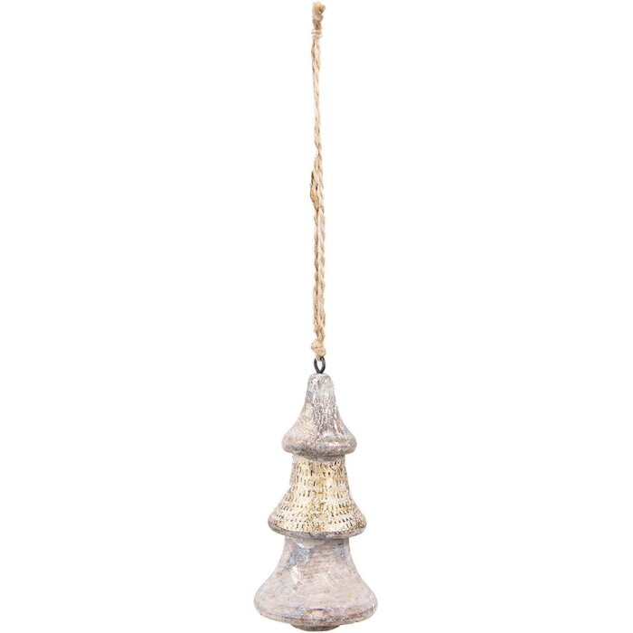 Clayre & Eef 6H2296 Décoration Sapin de Noël Ø 6x13 cm Doré Pendentif