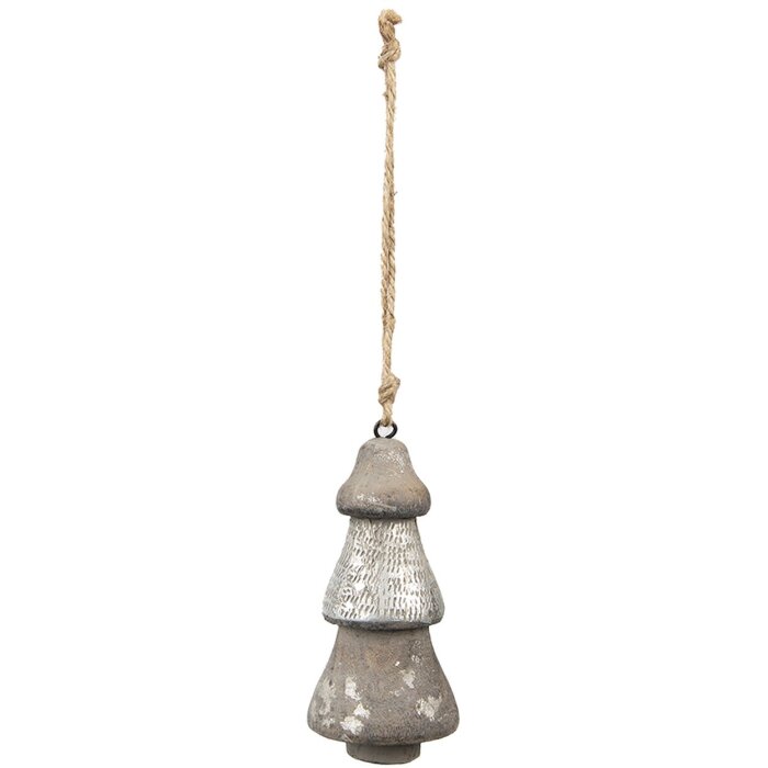 Clayre & Eef 6H2297 Décoration Sapin de Noël Ø 6x13 cm Argenté Pendentif