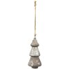 Clayre & Eef 6H2297 Décoration Sapin de Noël Ø 6x13 cm Argenté Pendentif