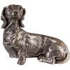 Clayre & Eef 6PR3645 Décoration Statue Chien (Teckel) 27x15x23 cm Argenté