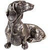 Clayre & Eef 6PR3645 Décoration Statue Chien (Teckel) 27x15x23 cm Argenté