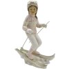 Clayre & Eef 6PR3646 Décoration enfant sur ski 12x8x19 cm rose - blanc