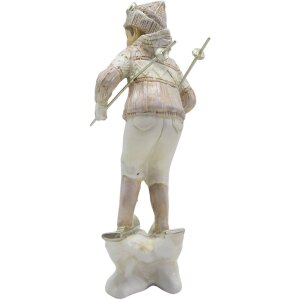 Clayre & Eef 6PR3647 Décoration enfant sur ski 12x8x19 cm rose - blanc