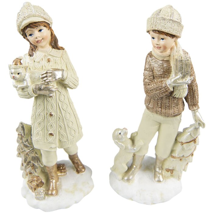 Clayre & Eef 6PR4794 Décoration Enfants (2 pièces) 9x8x22 cm Beige