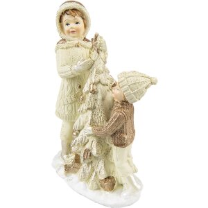 Clayre & Eef 6PR4797 Décoration Enfants avec sapin de Noël 10x5x14 cm Beige