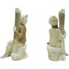 Clayre & Eef 6PR4798 Décoration Enfants (2 pièces) 10x7x18 cm Beige - Or