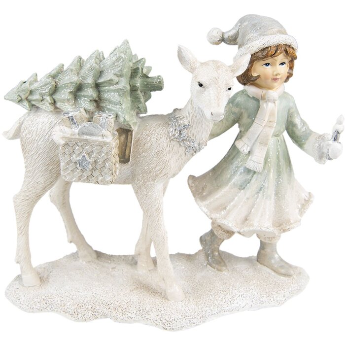 Clayre & Eef 6PR4808 Décoration Enfant avec cerf 22x9x18 cm Argenté