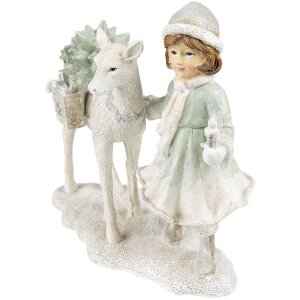 Clayre & Eef 6PR4808 Décoration Enfant avec cerf 22x9x18 cm Argenté