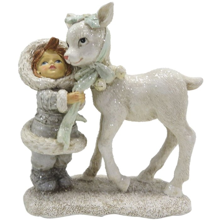 Clayre & Eef 6PR4812 Décoration enfant avec cerf 12x6x13 cm Argenté