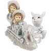 Clayre & Eef 6PR4813 Décoration Enfants sur luge 16x7x12 cm Argenté