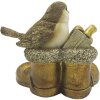 Clayre & Eef 6PR4865 Décoration Oiseau 10x7x9 cm Doré