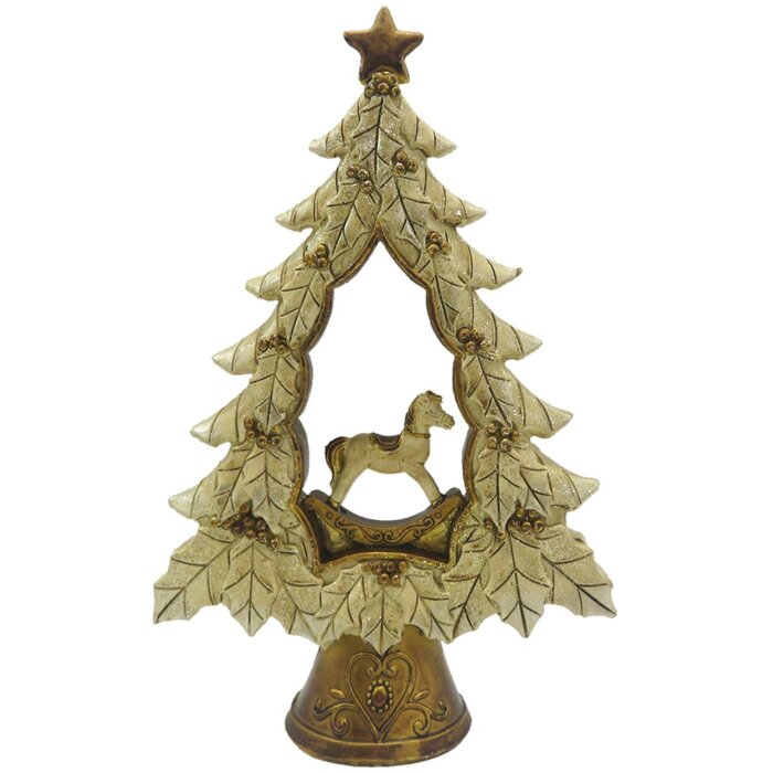 Clayre & Eef 6PR4871 Décoration Sapin de Noël 13x5x20 cm Beige