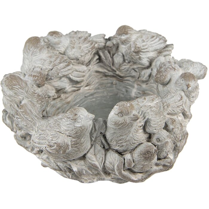 Clayre & Eef 6TE0407 Pot de fleurs Ø 27x12 cm Gris