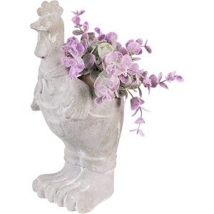 Clayre & Eef 6TE0448 Pot de fleurs Coq 11x10x26 cm Gris