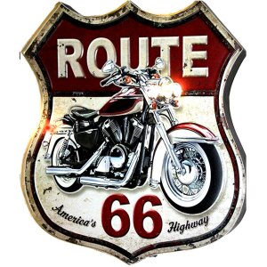 Clayre & Eef 6Y5002 Plaque de texte 30x1x35 cm Route 66