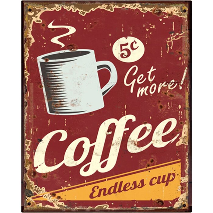 Clayre & Eef 6Y5095 Plaque de texte 25x1x33 cm Rouge Coffee