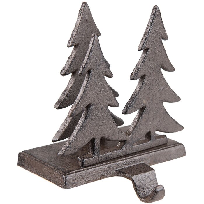 Clayre & Eef 6Y5297 Bas Pendentif Sapins de Noël 13x12x16 cm Marron