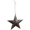 Clayre & Eef 6Y5392L Décoration Pendentif étoile 15x3x15 cm Gris