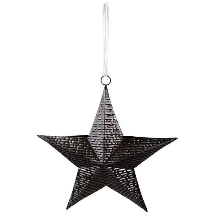 Clayre & Eef 6Y5393 Décoration Pendentif étoile 25x6x27 cm noir