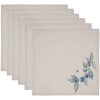 Clayre & Eef BBF43 Serviettes en tissu (6 pièces) 40x40 cm Beige - Bleu