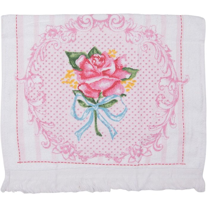 Clayre & Eef CT026 Serviette dinvité 40x66 cm Rose - Bleu