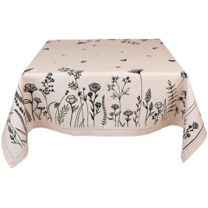 Clayre & Eef FAF01 Nappe 100x100 cm Beige - Noir