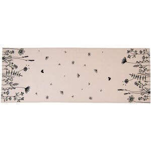 Clayre & Eef FAF64 Chemin de table 50x140 cm Beige - Noir