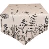 Clayre & Eef FAF65 Chemin de table 50x160 cm Beige - Noir