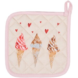 Clayre & Eef FAS45K Manique enfant 16x16 cm Beige - Rose