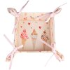 Clayre & Eef FAS47 Corbeille à pain 35x35x8 cm Beige - Rose