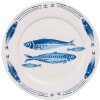 Clayre & Eef FIBFP Grande assiette Ø 26x2 cm Blanc - Bleu Assiette plate