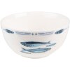 Clayre & Eef FIBPU Bol Ø 14x7 cm - 500 ml Blanc - Bleu Bol à soupe