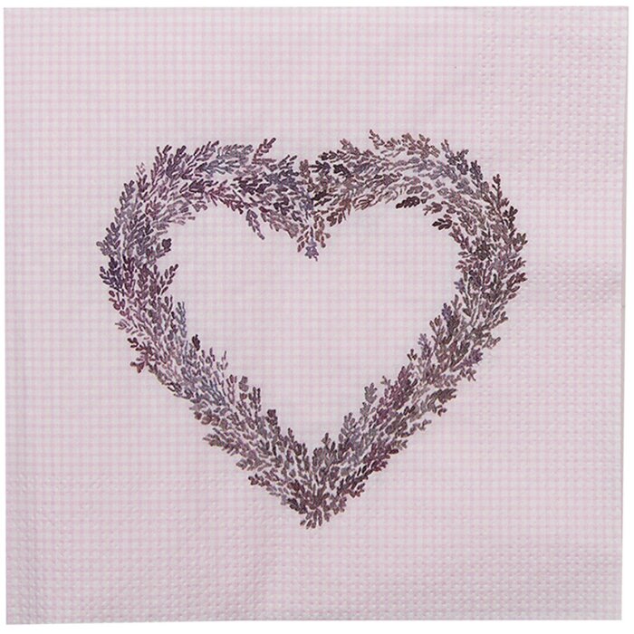 Clayre & Eef LAG73 Serviettes en papier 33x33 cm (20 pièces) Rose - Violet